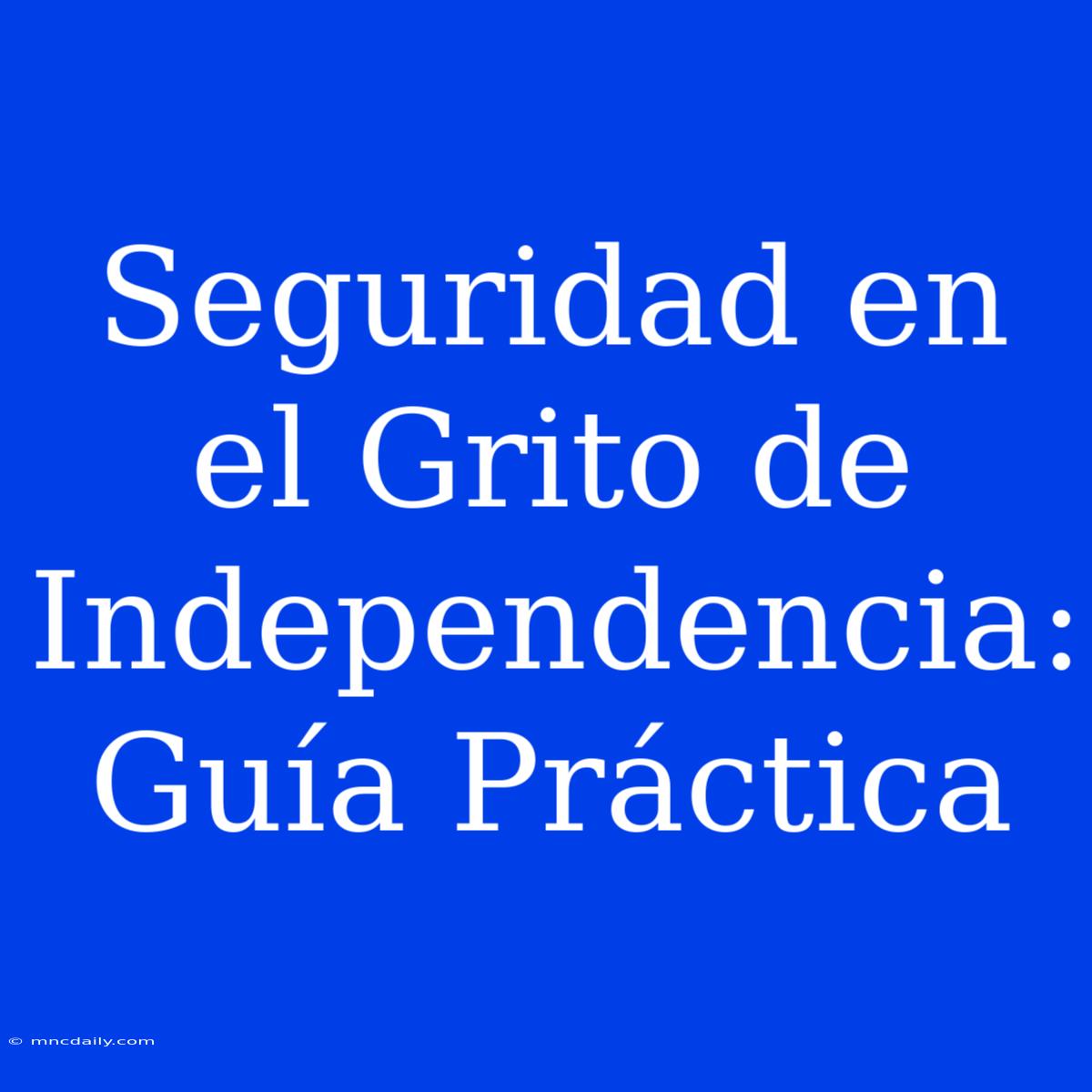 Seguridad En El Grito De Independencia: Guía Práctica