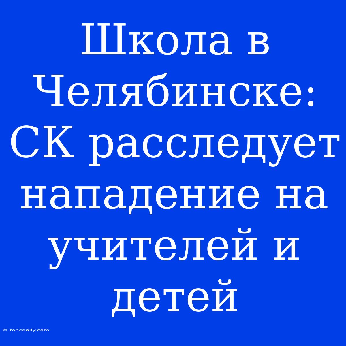 Школа В Челябинске: СК Расследует Нападение На Учителей И Детей