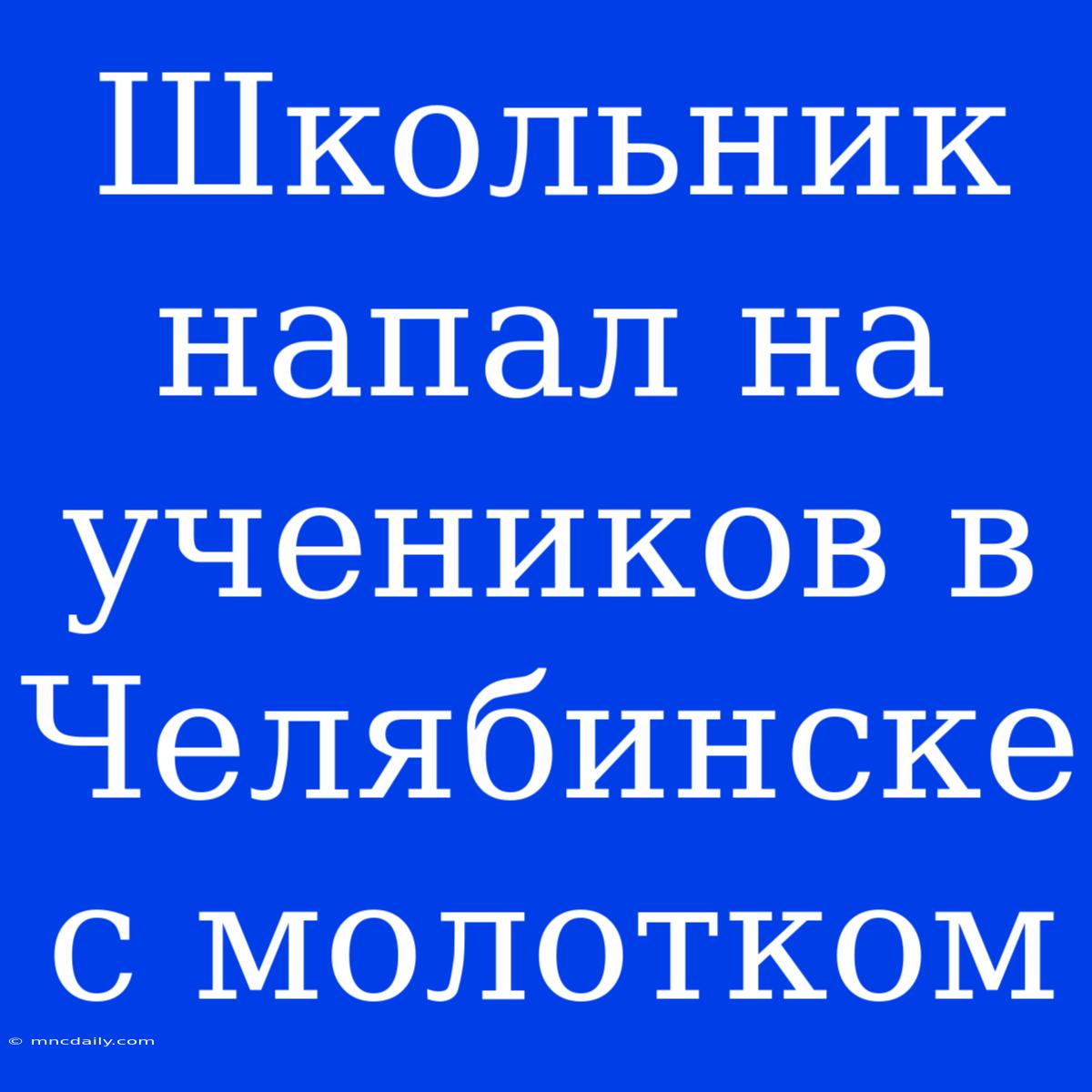 Школьник Напал На Учеников В Челябинске С Молотком 