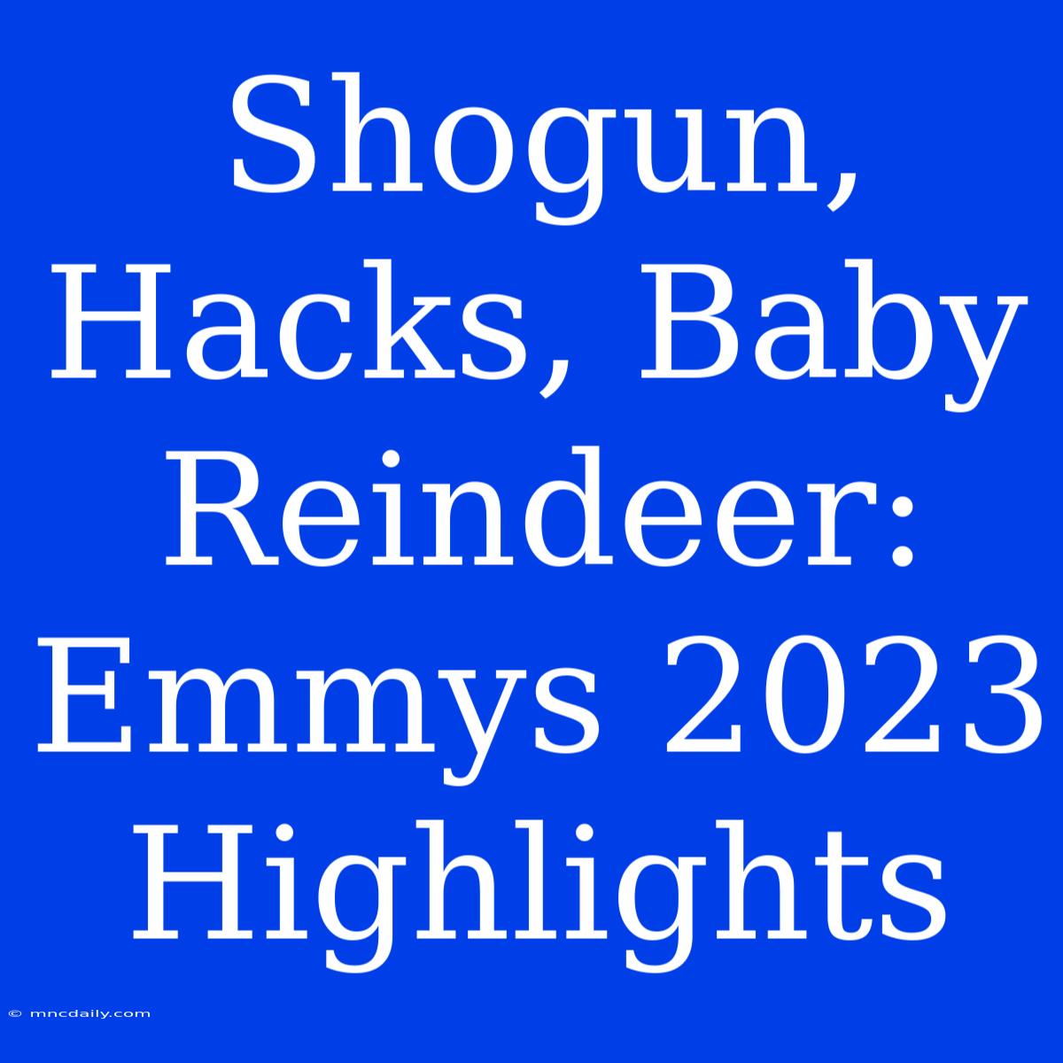 Shogun, Hacks, Baby Reindeer: Emmys 2023 Highlights