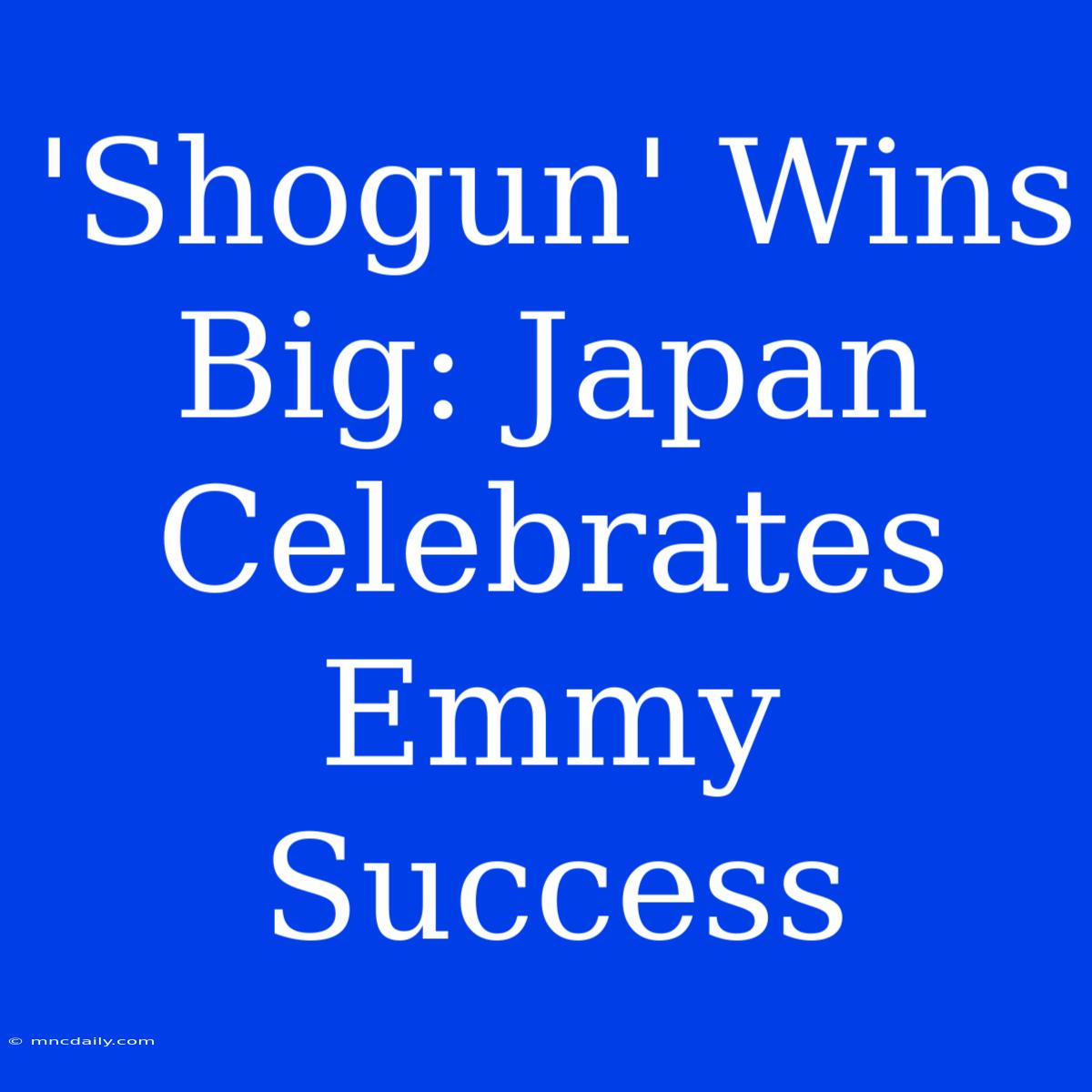 'Shogun' Wins Big: Japan Celebrates Emmy Success