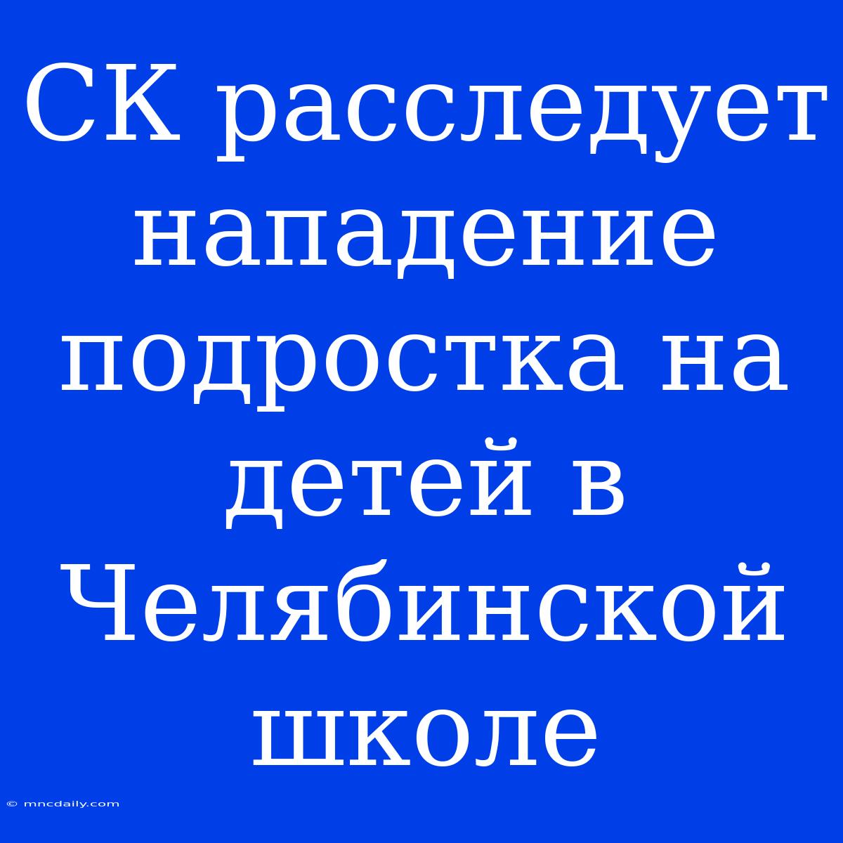 СК Расследует Нападение Подростка На Детей В Челябинской Школе