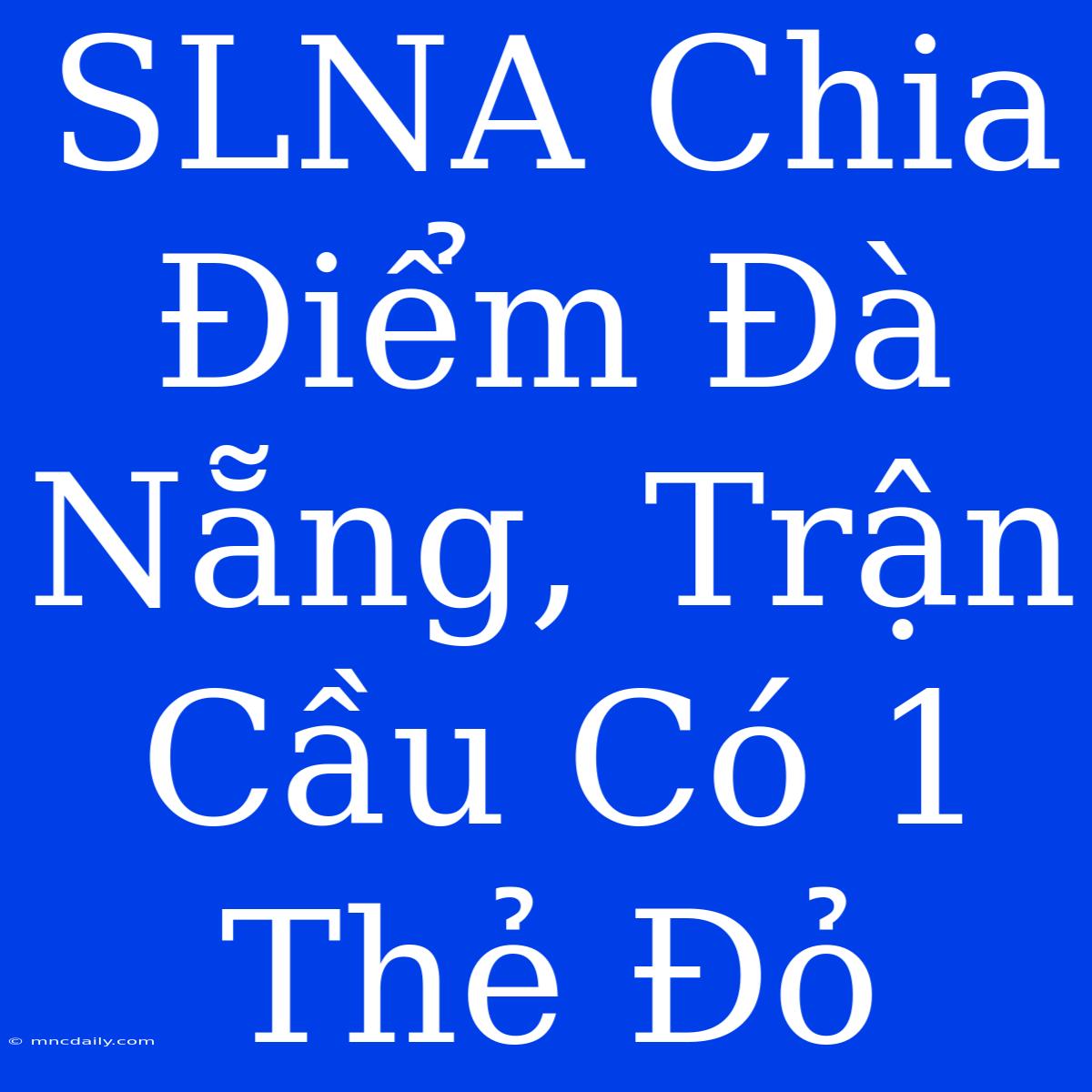 SLNA Chia Điểm Đà Nẵng, Trận Cầu Có 1 Thẻ Đỏ