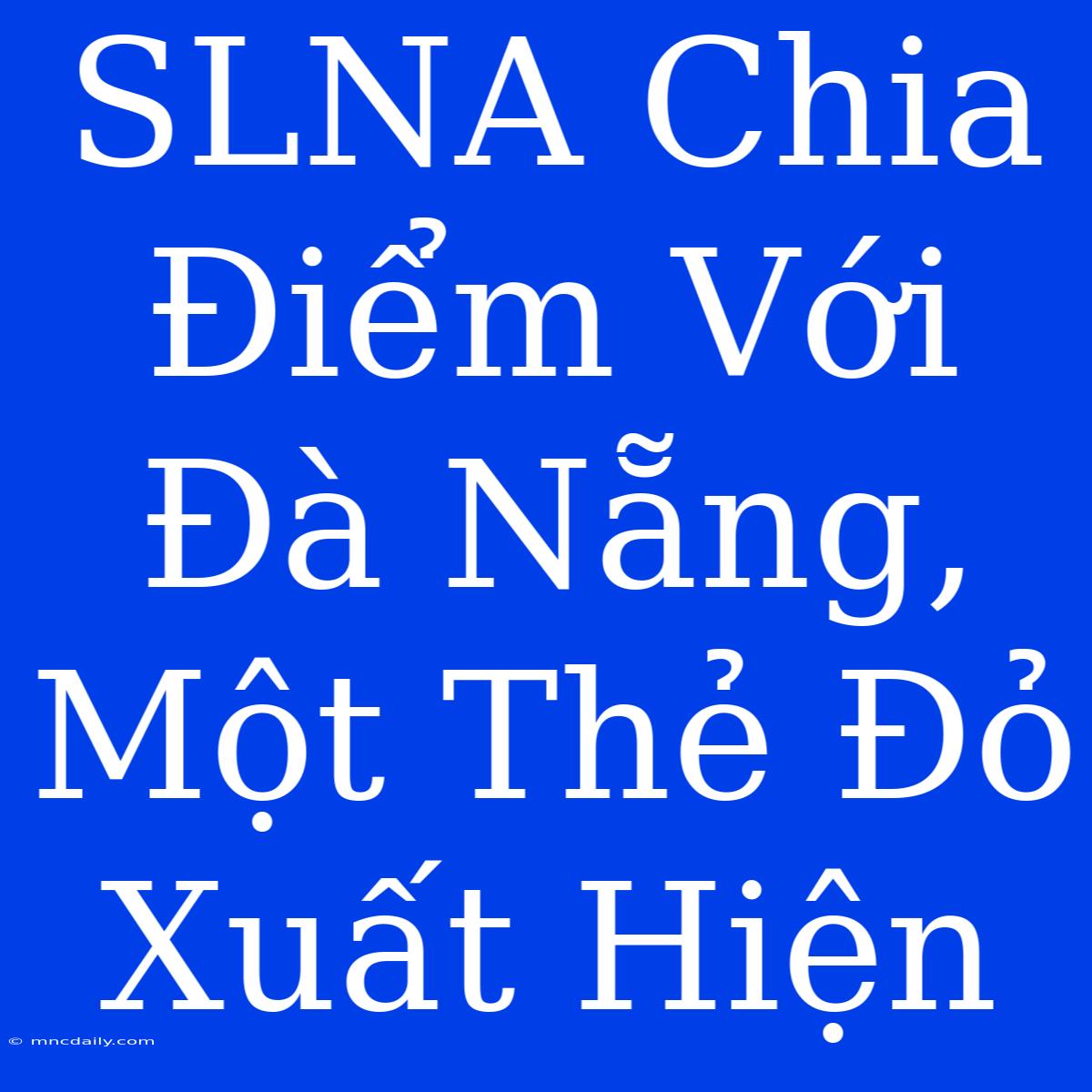 SLNA Chia Điểm Với Đà Nẵng, Một Thẻ Đỏ Xuất Hiện