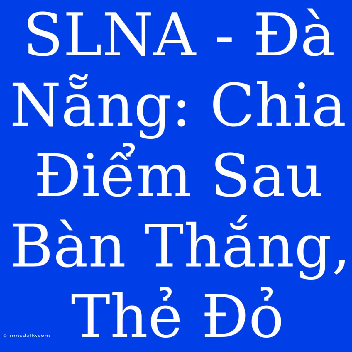 SLNA - Đà Nẵng: Chia Điểm Sau Bàn Thắng, Thẻ Đỏ