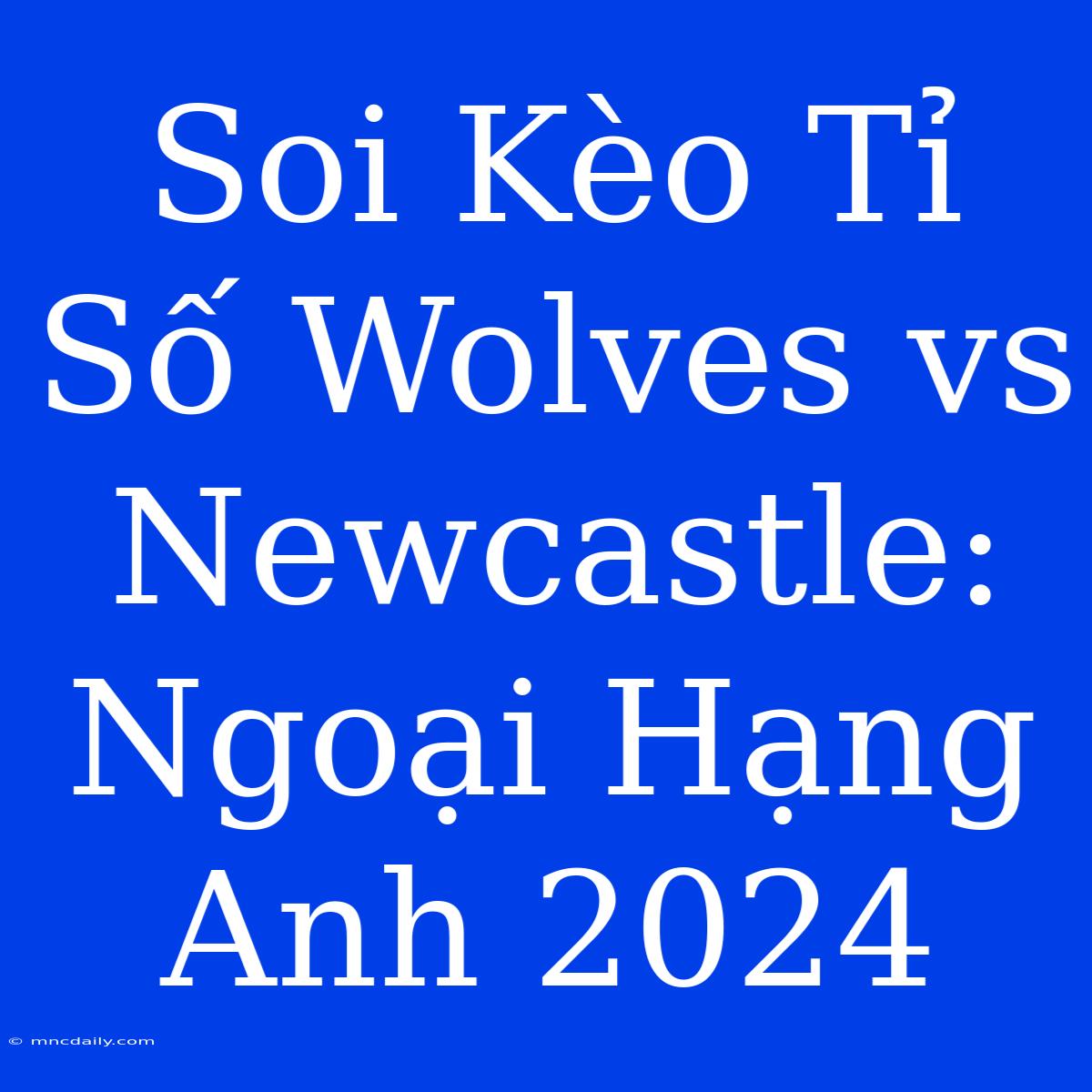 Soi Kèo Tỉ Số Wolves Vs Newcastle: Ngoại Hạng Anh 2024