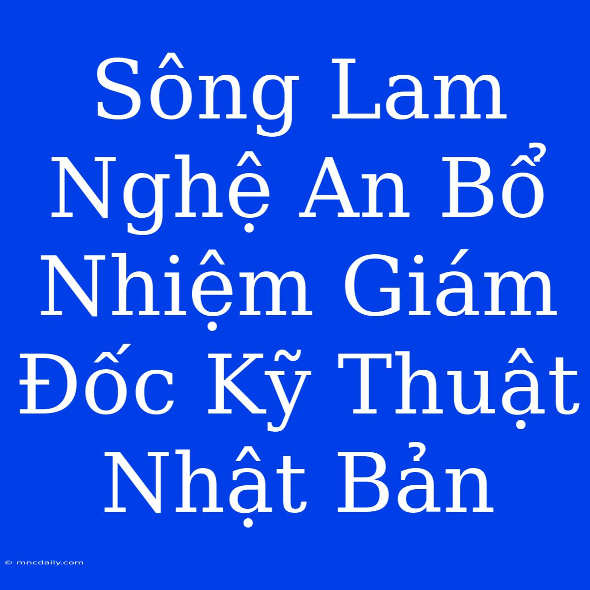 Sông Lam Nghệ An Bổ Nhiệm Giám Đốc Kỹ Thuật Nhật Bản