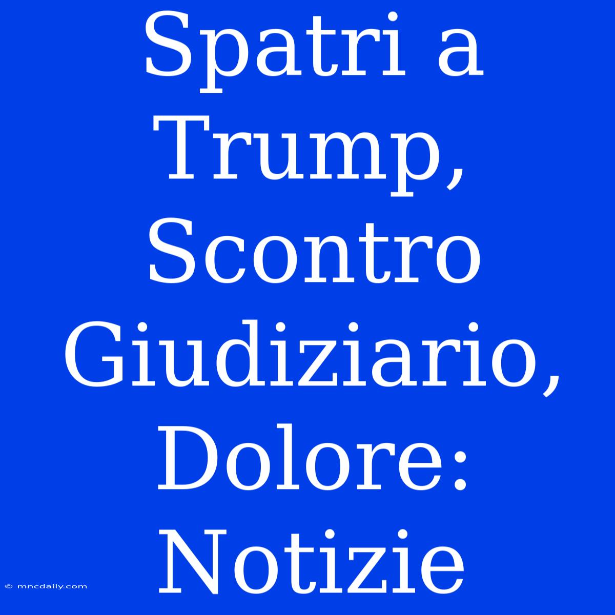 Spatri A Trump, Scontro Giudiziario, Dolore: Notizie 