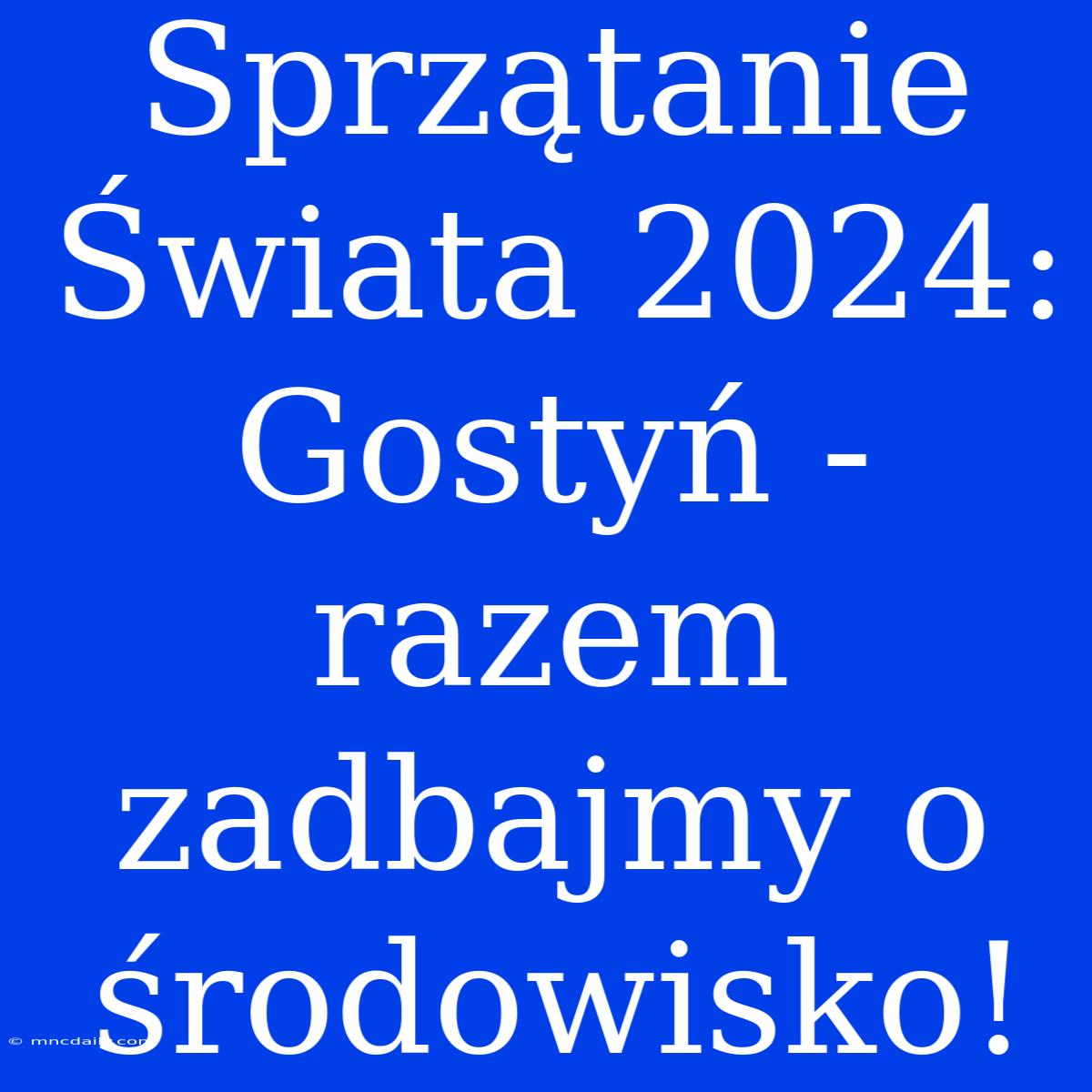 Sprzątanie Świata 2024: Gostyń - Razem Zadbajmy O Środowisko!