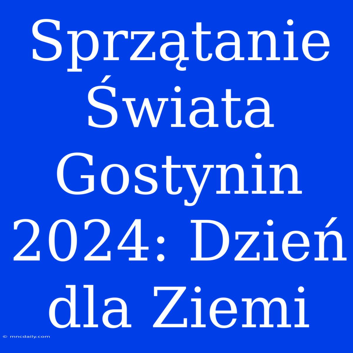 Sprzątanie Świata Gostynin 2024: Dzień Dla Ziemi