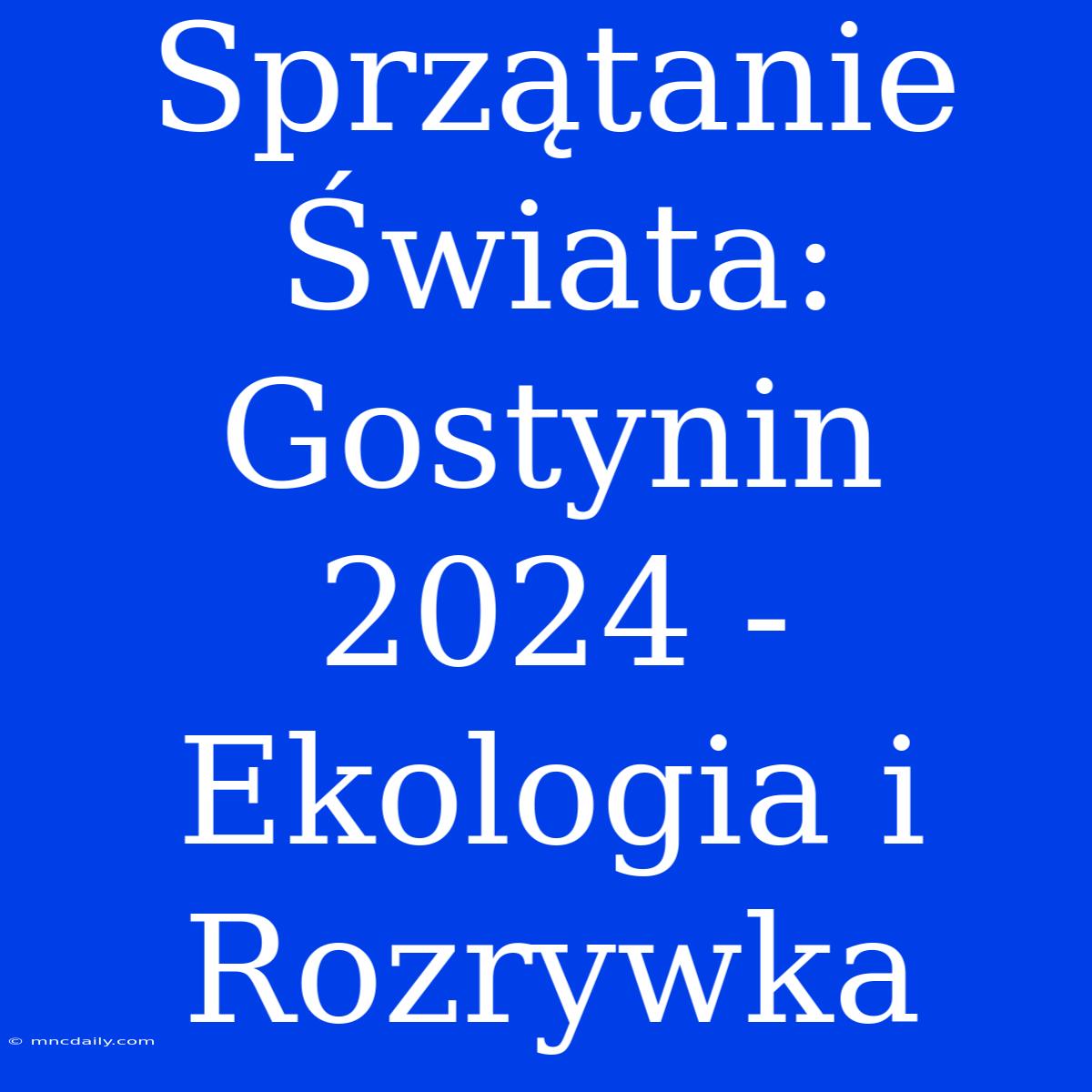 Sprzątanie Świata: Gostynin 2024 - Ekologia I Rozrywka