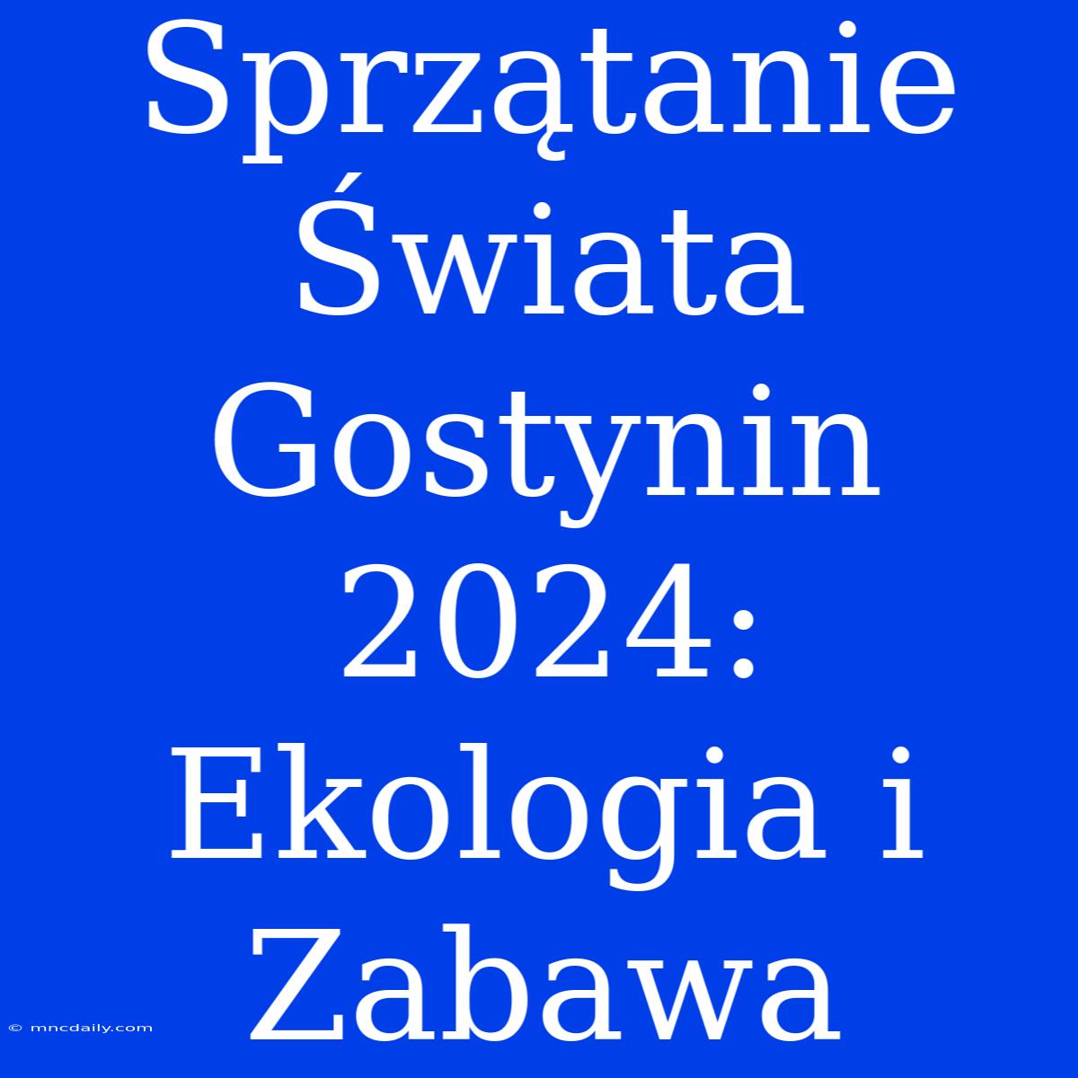 Sprzątanie Świata Gostynin 2024: Ekologia I Zabawa