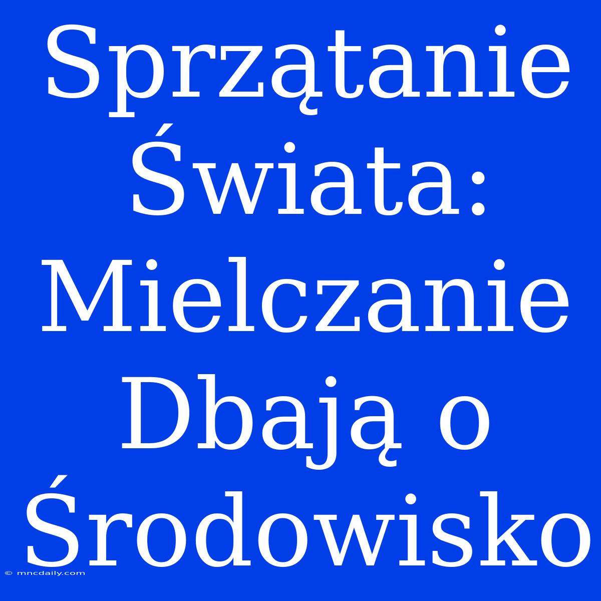 Sprzątanie Świata: Mielczanie Dbają O Środowisko 