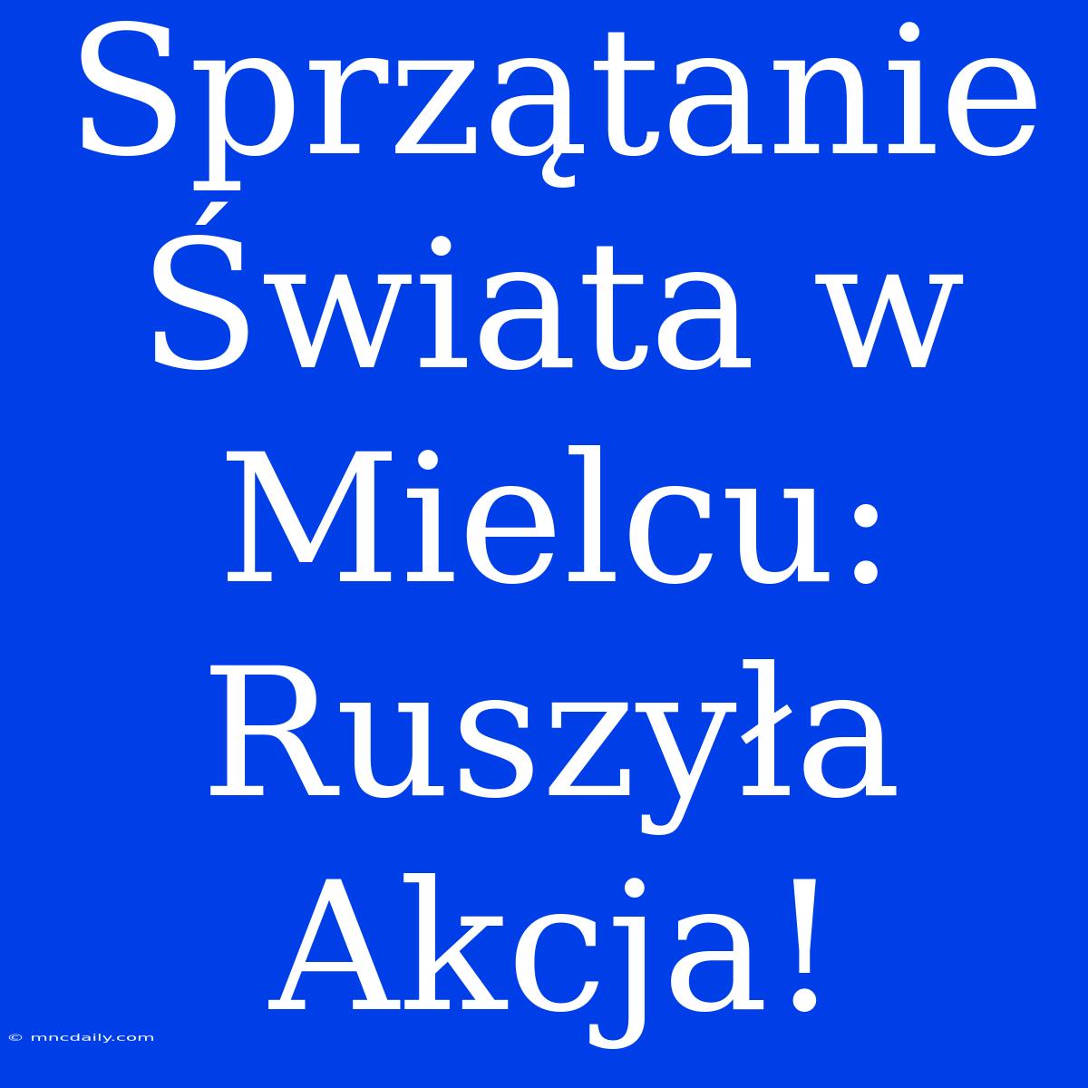 Sprzątanie Świata W Mielcu: Ruszyła Akcja!