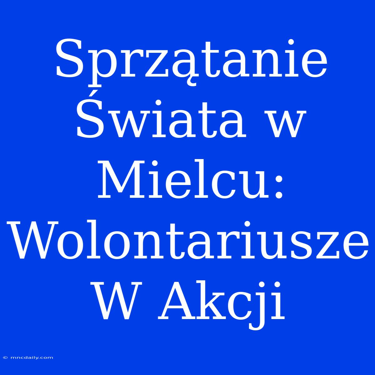 Sprzątanie Świata W Mielcu: Wolontariusze W Akcji