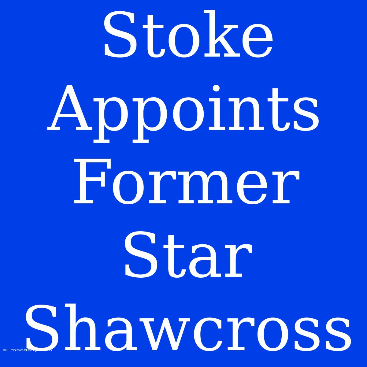 Stoke Appoints Former Star Shawcross