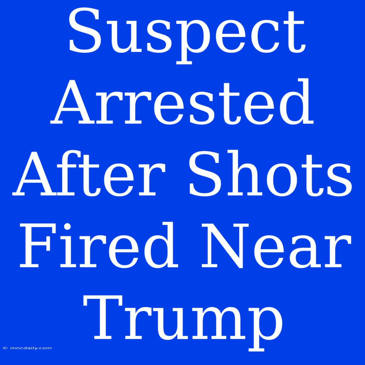 Suspect Arrested After Shots Fired Near Trump