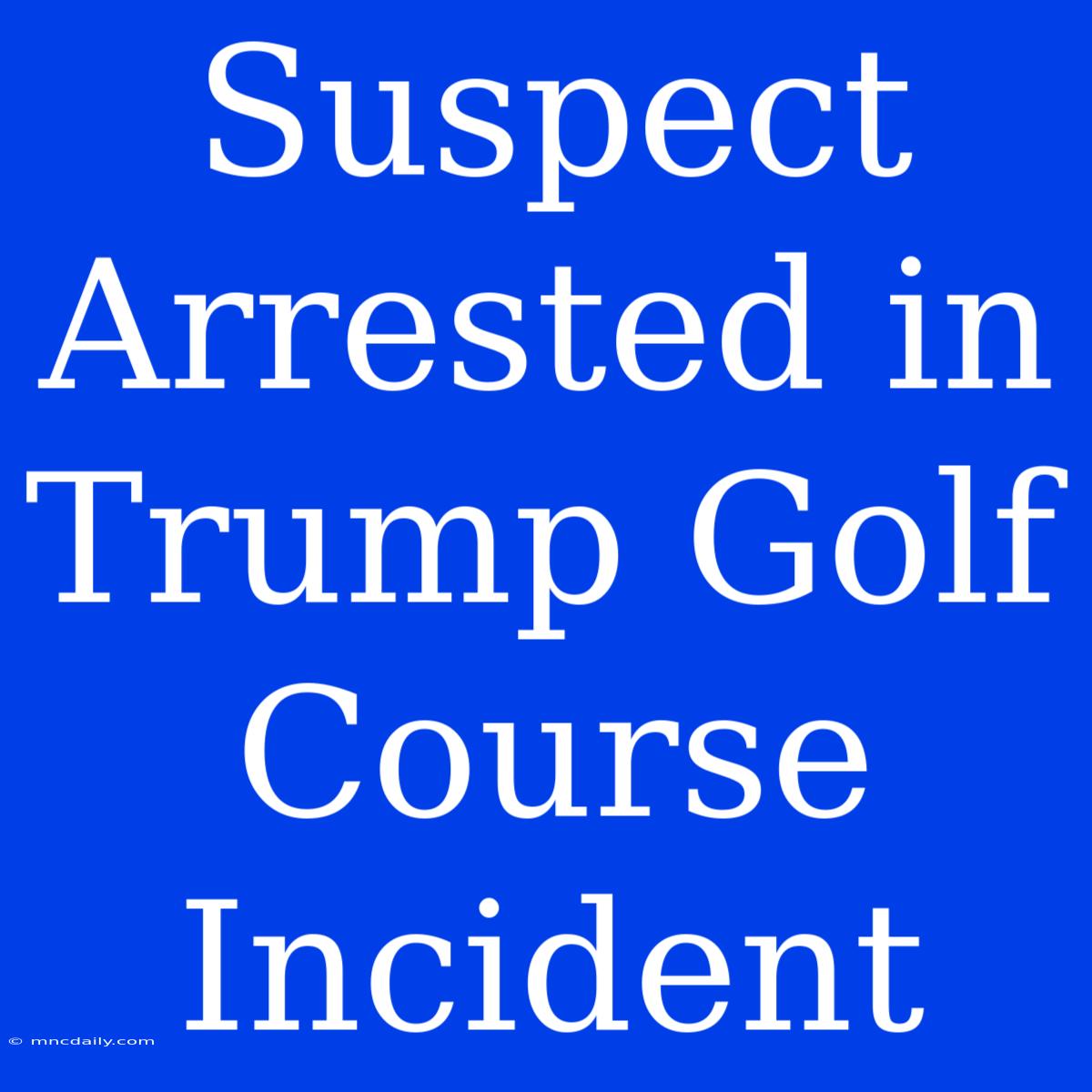 Suspect Arrested In Trump Golf Course Incident