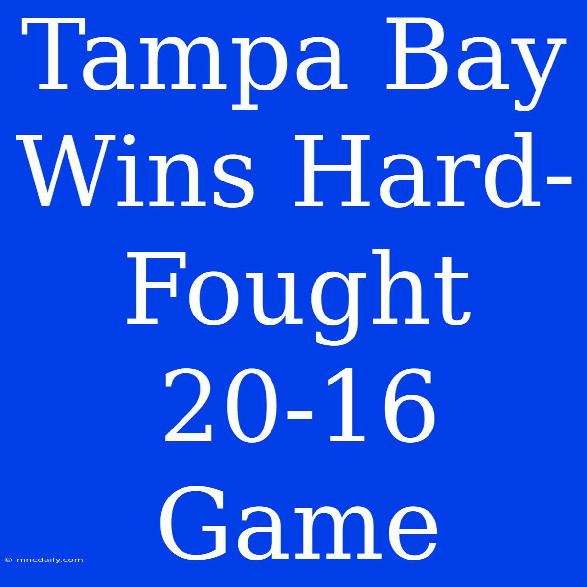 Tampa Bay Wins Hard-Fought 20-16 Game