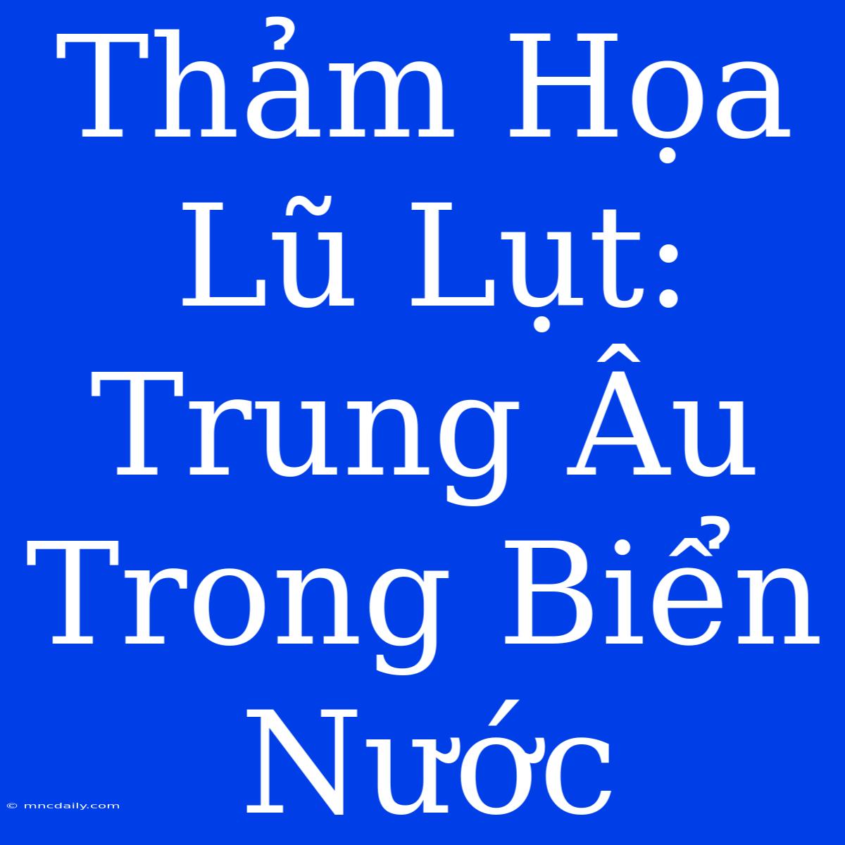 Thảm Họa Lũ Lụt: Trung Âu Trong Biển Nước