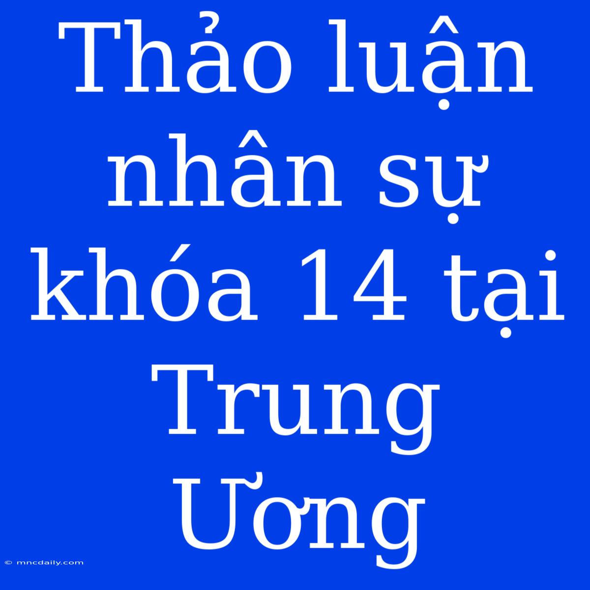 Thảo Luận Nhân Sự Khóa 14 Tại Trung Ương