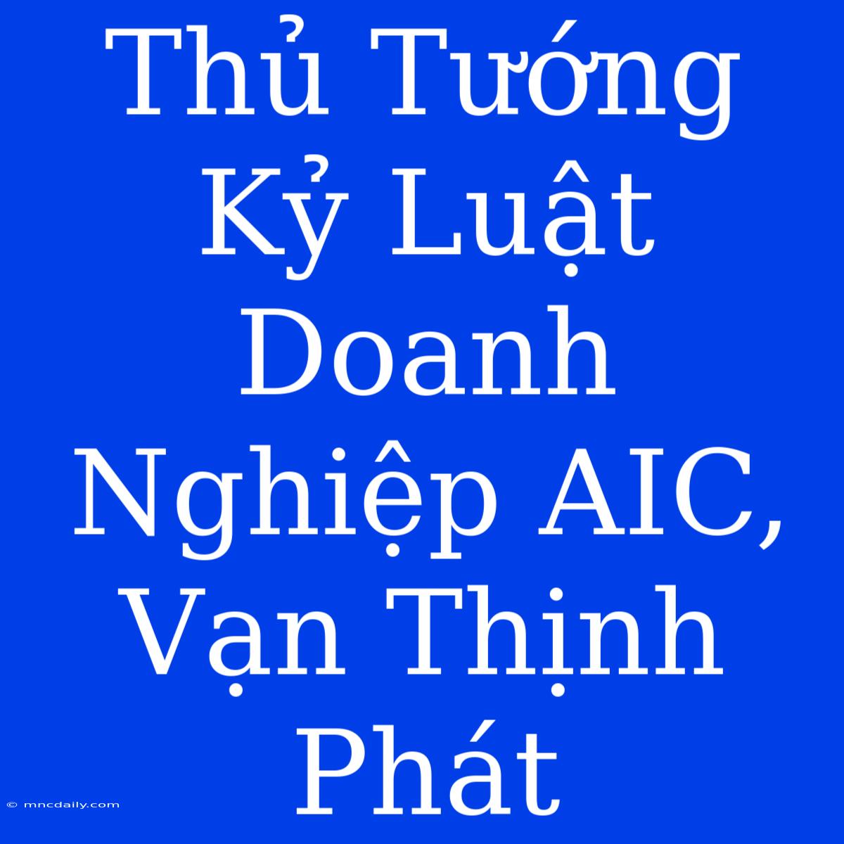 Thủ Tướng Kỷ Luật Doanh Nghiệp AIC, Vạn Thịnh Phát