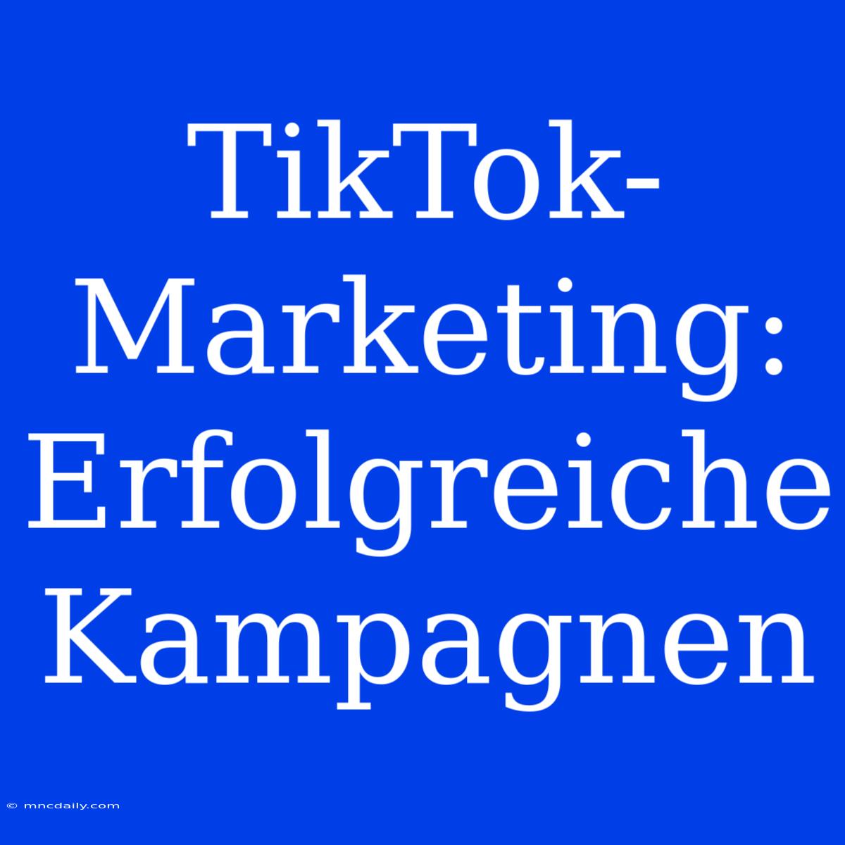 TikTok-Marketing:  Erfolgreiche Kampagnen