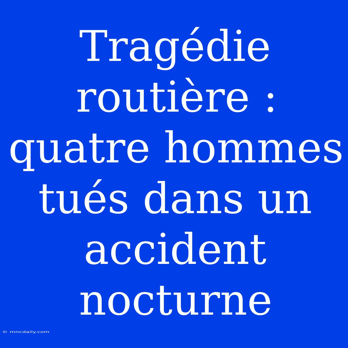 Tragédie Routière : Quatre Hommes Tués Dans Un Accident Nocturne