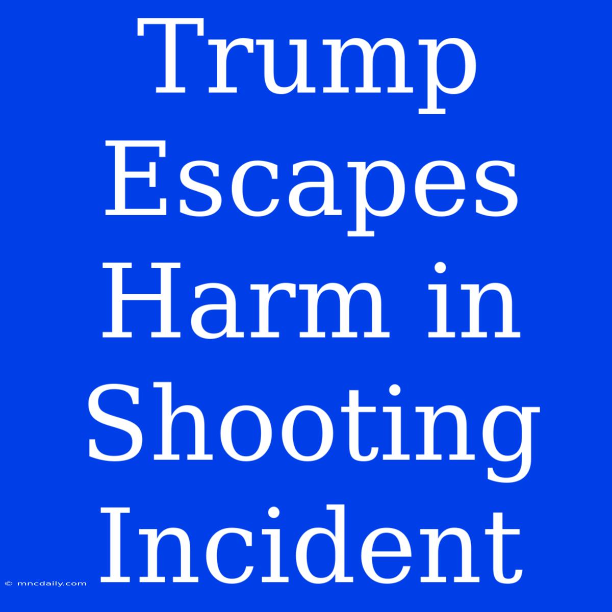 Trump Escapes Harm In Shooting Incident