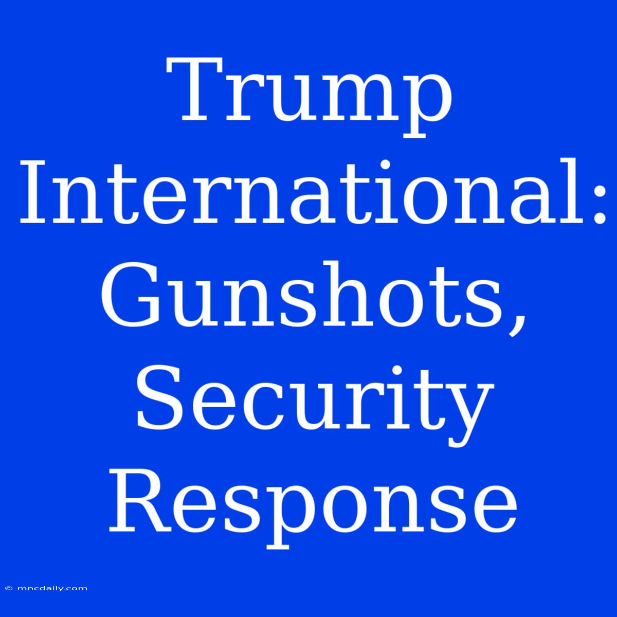 Trump International: Gunshots, Security Response