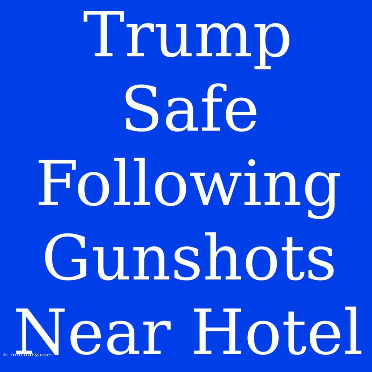 Trump Safe Following Gunshots Near Hotel