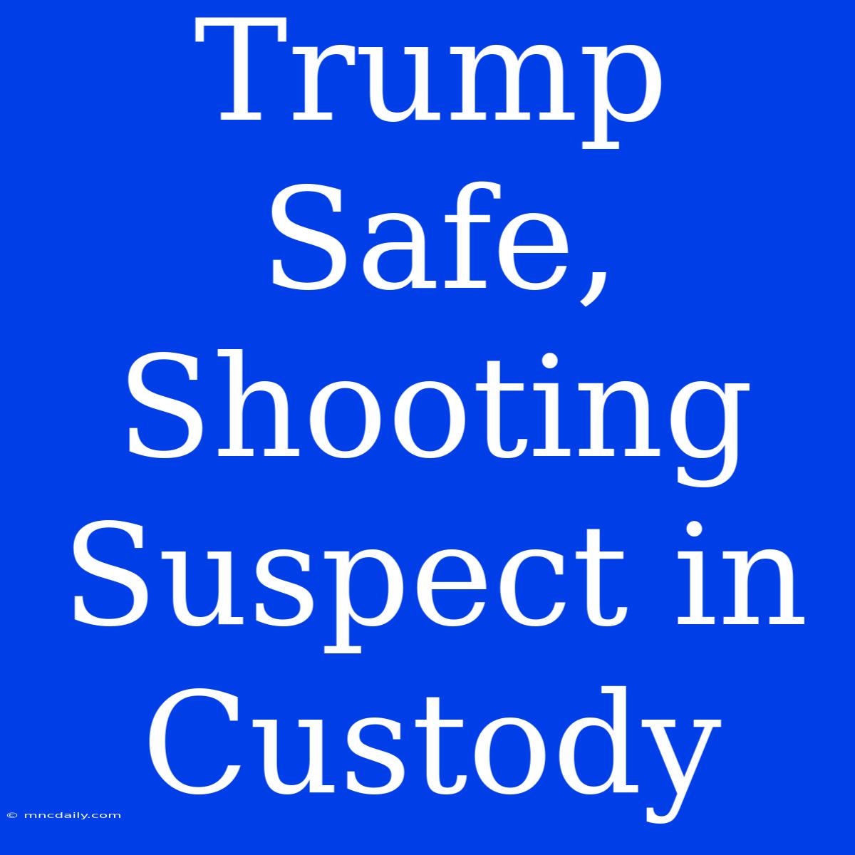 Trump Safe, Shooting Suspect In Custody 