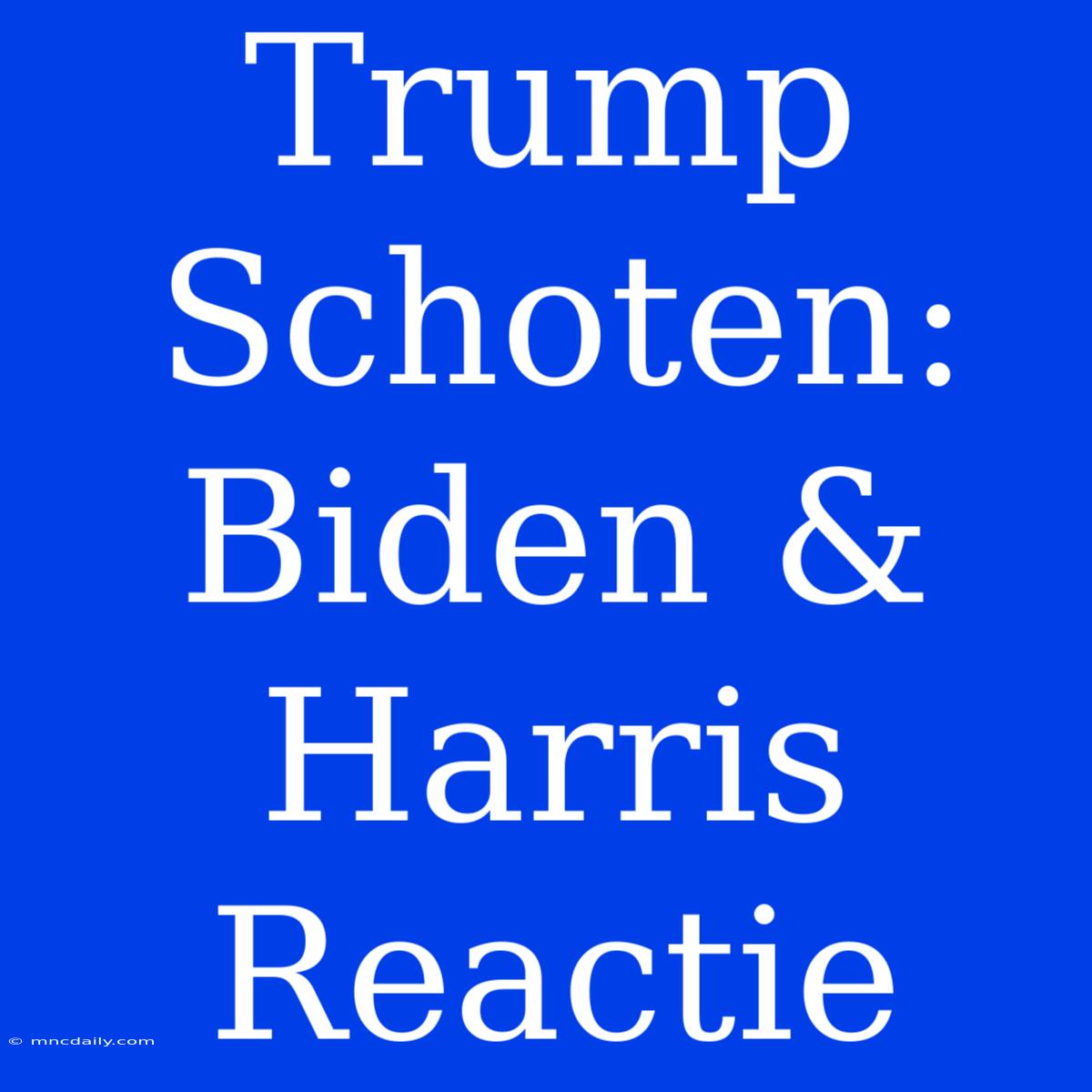 Trump Schoten: Biden & Harris Reactie