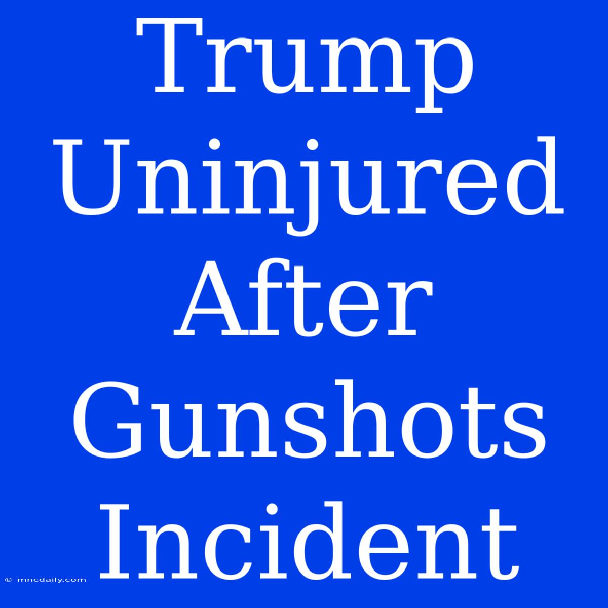 Trump Uninjured After Gunshots Incident 