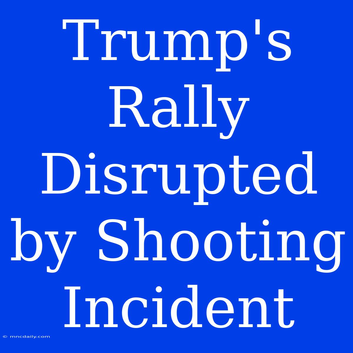 Trump's Rally Disrupted By Shooting Incident