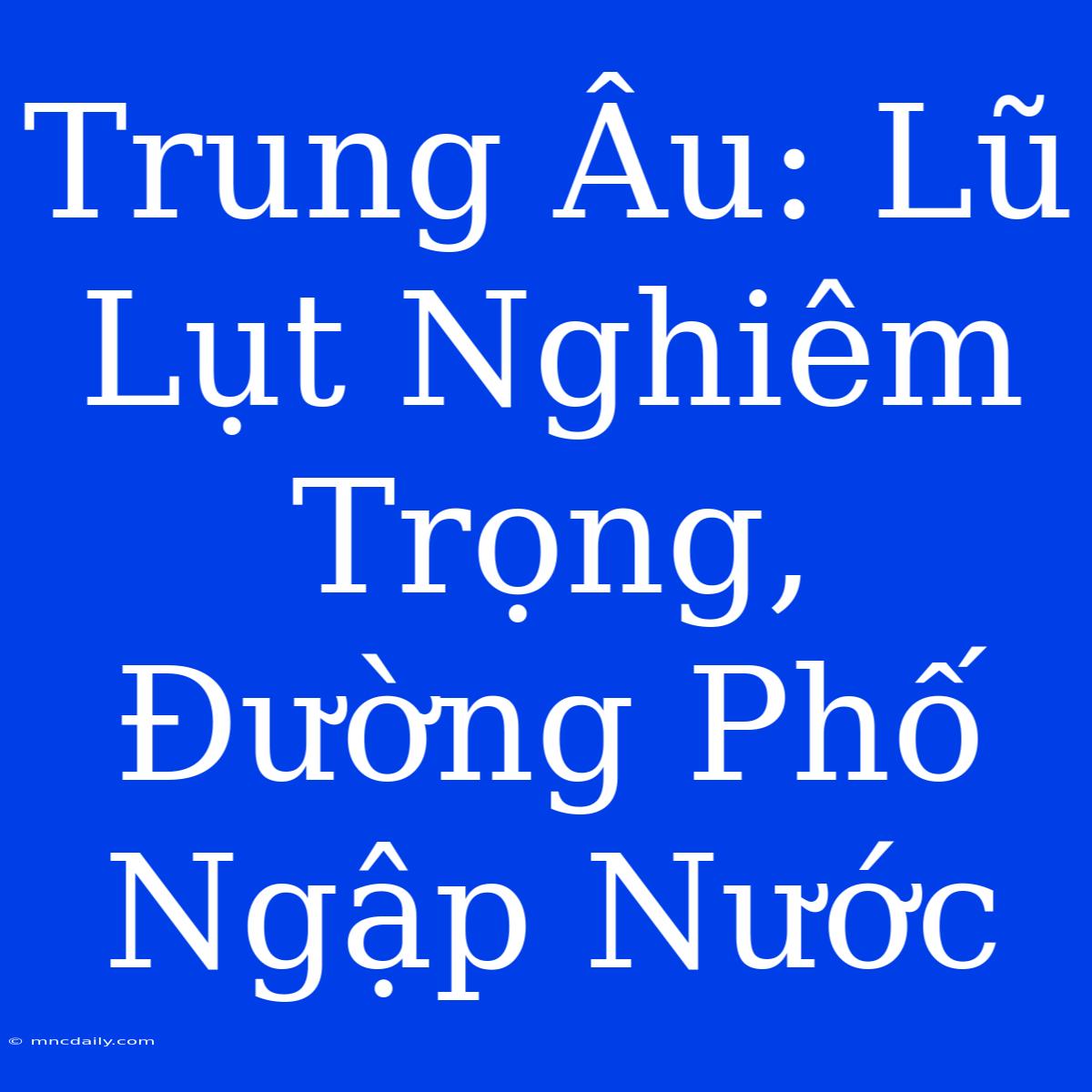 Trung Âu: Lũ Lụt Nghiêm Trọng, Đường Phố Ngập Nước