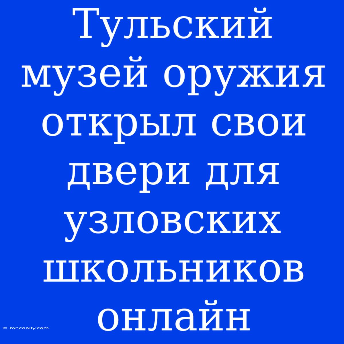 Тульский Музей Оружия Открыл Свои Двери Для Узловских Школьников Онлайн