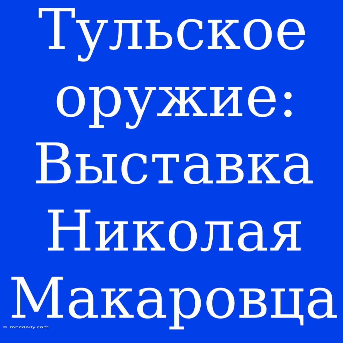 Тульское Оружие: Выставка Николая Макаровца