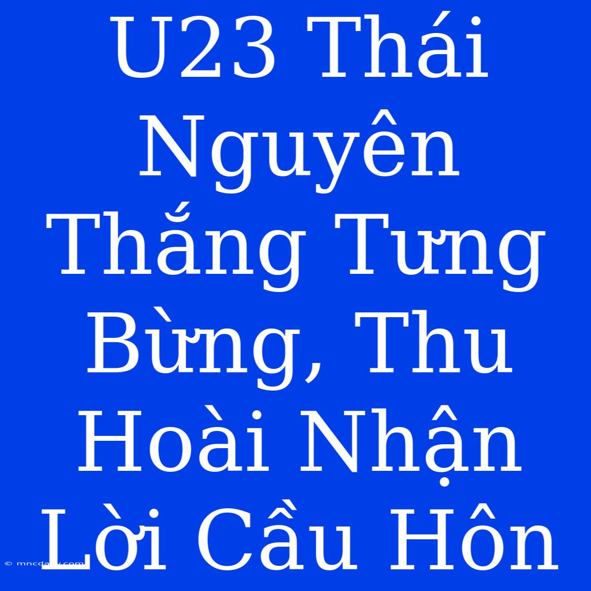 U23 Thái Nguyên Thắng Tưng Bừng, Thu Hoài Nhận Lời Cầu Hôn