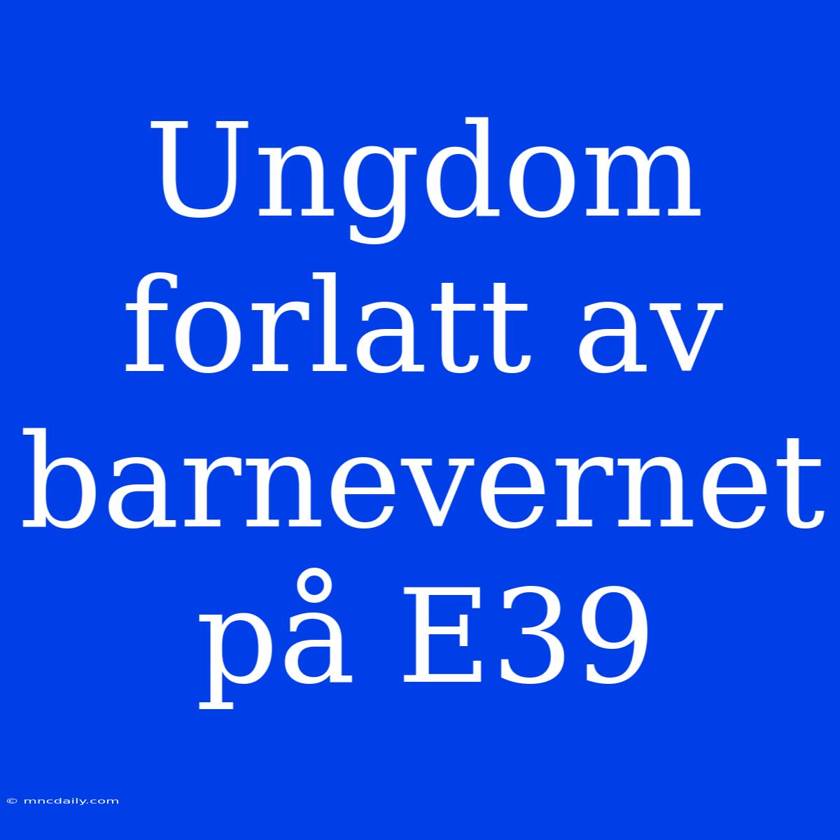 Ungdom Forlatt Av Barnevernet På E39