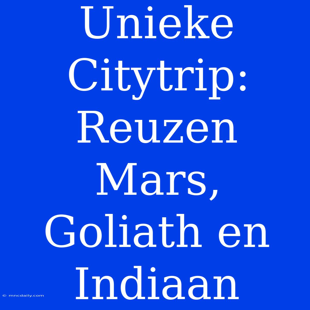 Unieke Citytrip: Reuzen Mars, Goliath En Indiaan