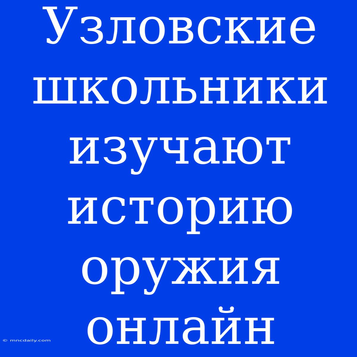 Узловские Школьники Изучают Историю Оружия Онлайн