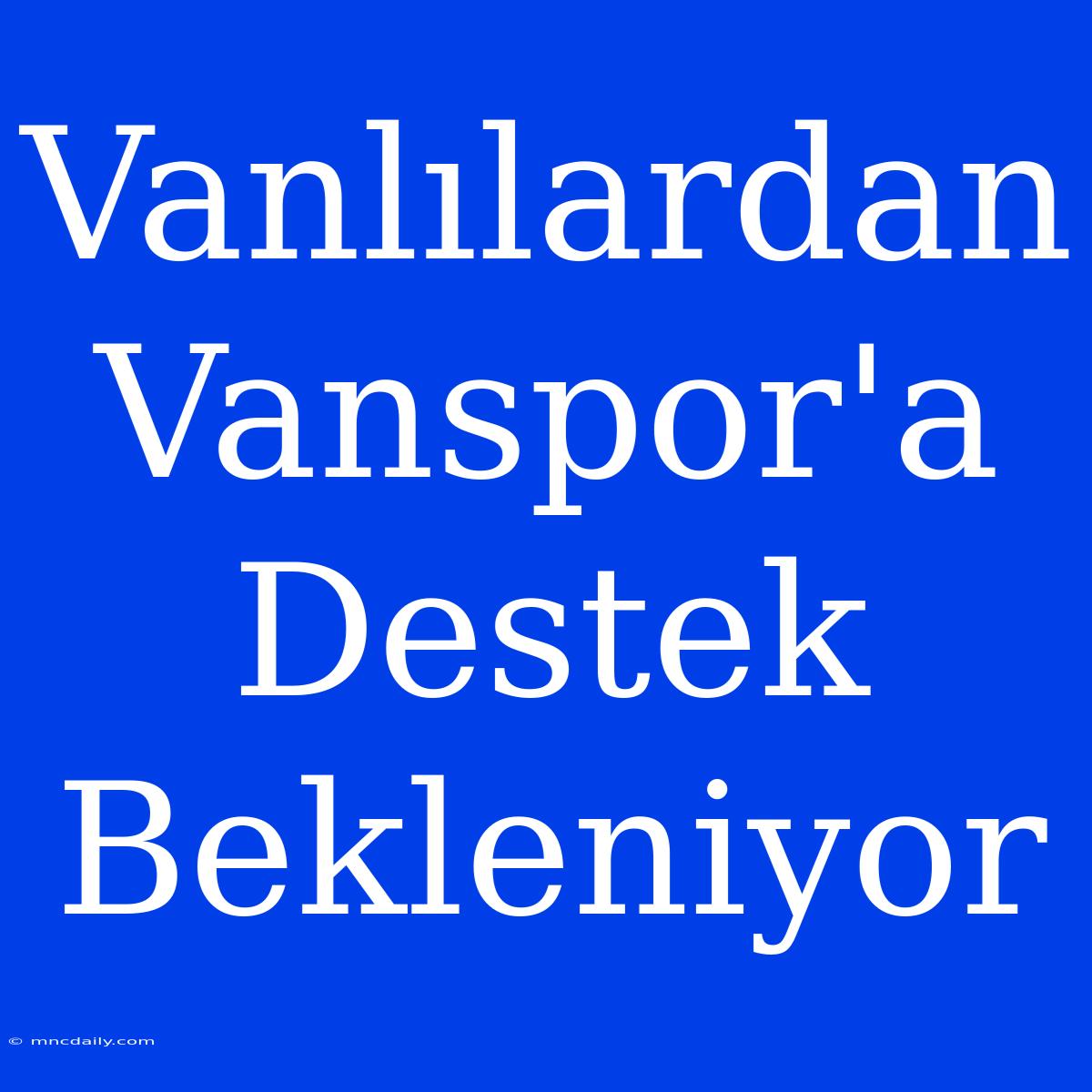 Vanlılardan Vanspor'a Destek Bekleniyor