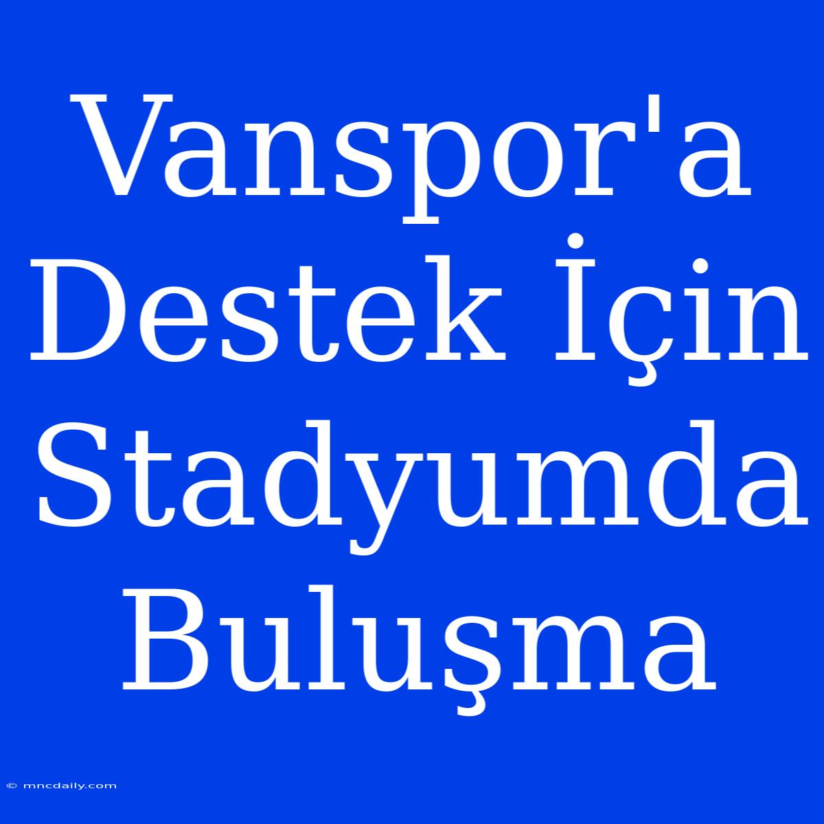 Vanspor'a Destek İçin Stadyumda Buluşma