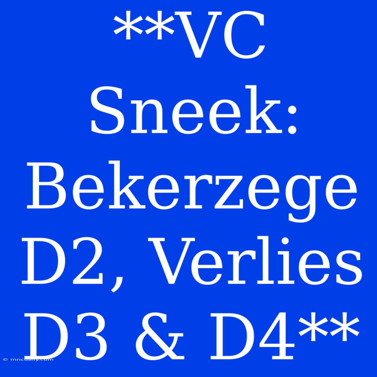 **VC Sneek: Bekerzege D2, Verlies D3 & D4** 