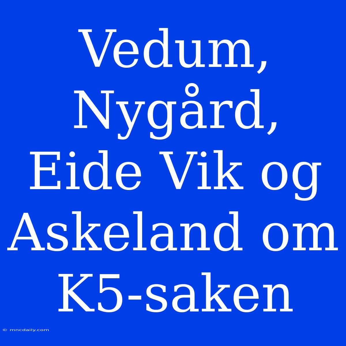 Vedum, Nygård, Eide Vik Og Askeland Om K5-saken