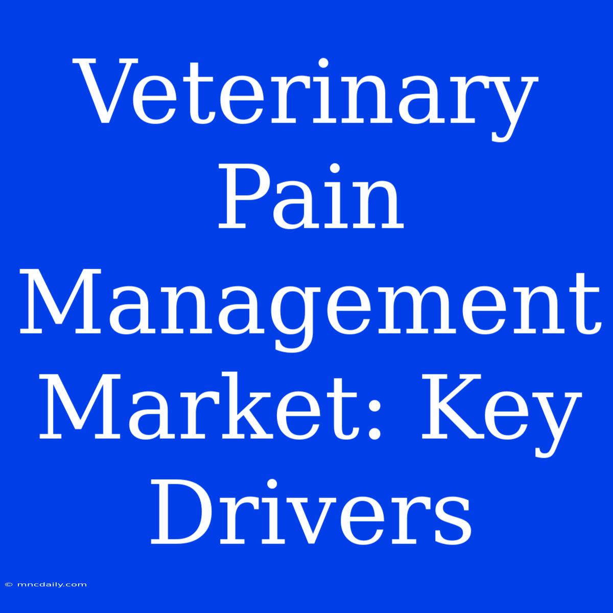 Veterinary Pain Management Market: Key Drivers