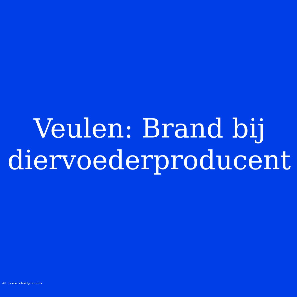 Veulen: Brand Bij Diervoederproducent