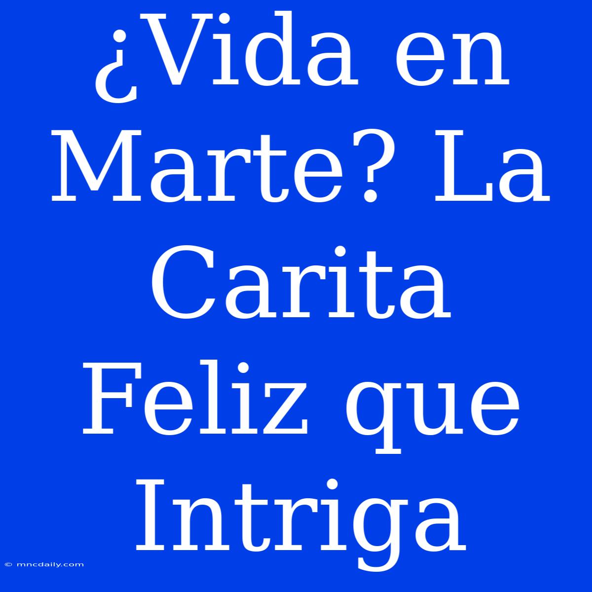 ¿Vida En Marte? La Carita Feliz Que Intriga