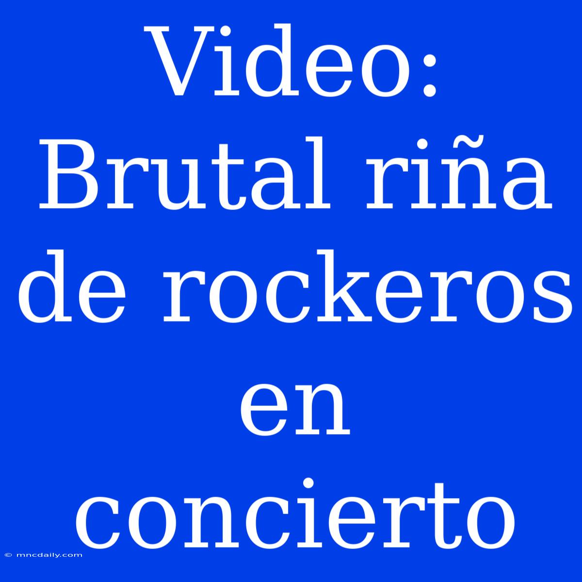 Video: Brutal Riña De Rockeros En Concierto